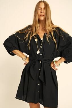 Natalie Martin Alex Short Dress with Sash Black Size Small